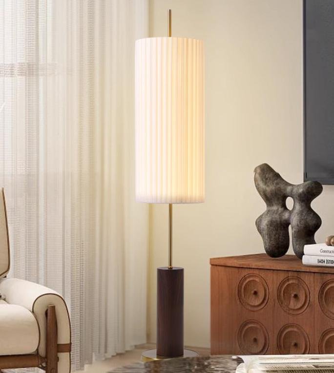 Scandinavian fabric floor lamp, hotel minimalist vintage ambiance light
Material: Textile 
Size: 260*1360（mm）