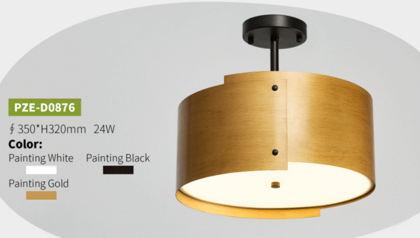 Modern Minimalist Multi-Color Metal and Wood Pendant Light - Image 2