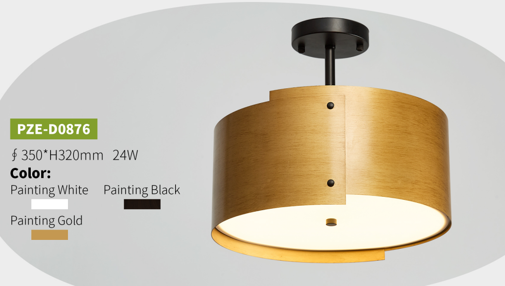 Modern Minimalist Multi-Color Metal and Wood Pendant Light - Image 2