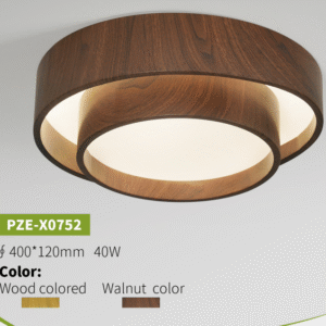 Wabi-Sabi Vintage Walnut Grain Round Master Bedroom Light - Image 2