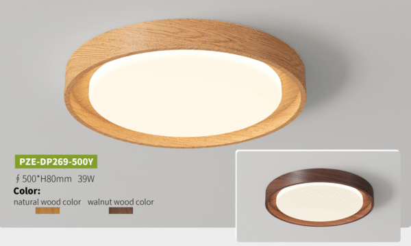 Living room ceiling light, walnut wood main light - Image 2