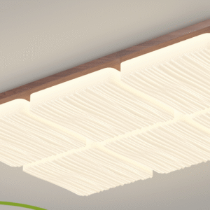 Walnut wood LED living room main light, vintage style bedroom ceiling light - Image 2