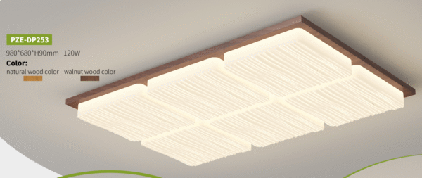 Walnut wood LED living room main light, vintage style bedroom ceiling light - Image 2