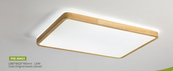 2025 Walnut Wood Grain Vintage Style Living Room Ceiling Light - Image 2