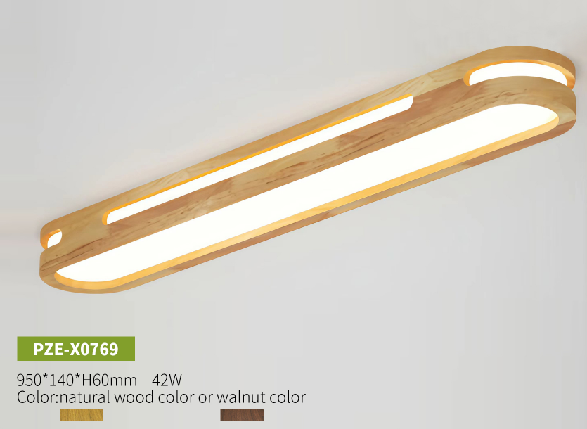 Creative wooden entryway Chinese-style balcony entrance long strip ceiling light - Image 2