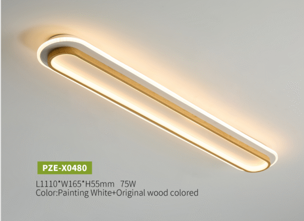 Creative wooden entryway Chinese-style balcony entrance long strip ceiling light - Image 2