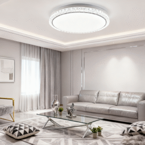 Modern Luxury Crystal Ceiling Light for Bedroom (Tricolor Light)