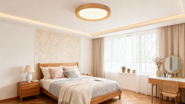 Living room ceiling light, walnut wood main light - Image 1