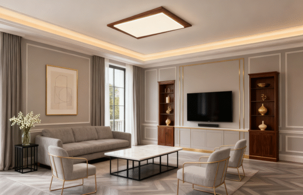 Full-spectrum eye-protecting retro living room main light, mid-range style ceiling light - Image 1