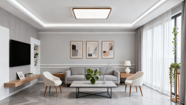 Full-spectrum eye-protecting retro living room main light, mid-range style ceiling light - Image 1