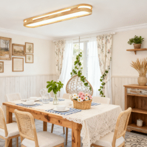 Chinese-Style Wooden Entryway Strip Light