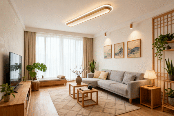 Creative wooden entryway Chinese-style balcony entrance long strip ceiling light - Image 1