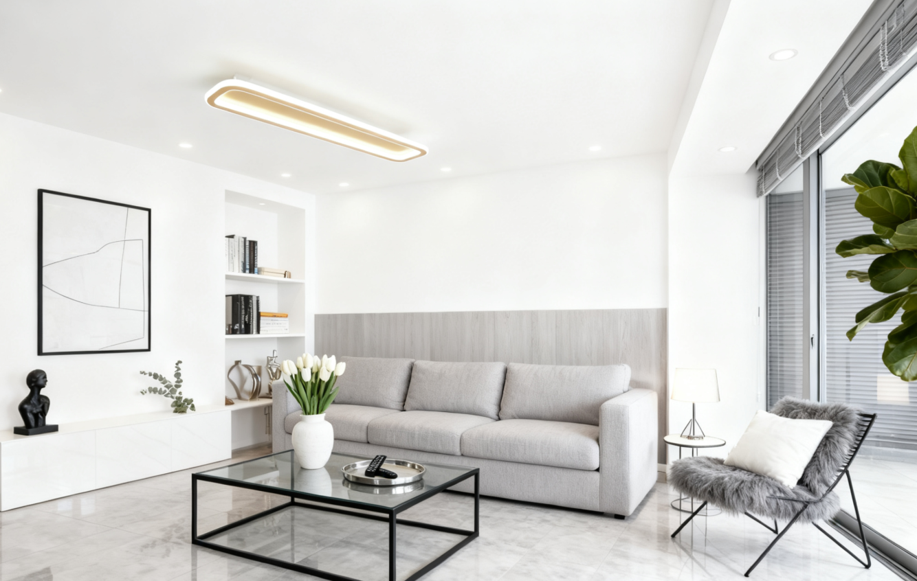 Modern minimalist long ceiling light for bedroom walk-in closet - Image 1