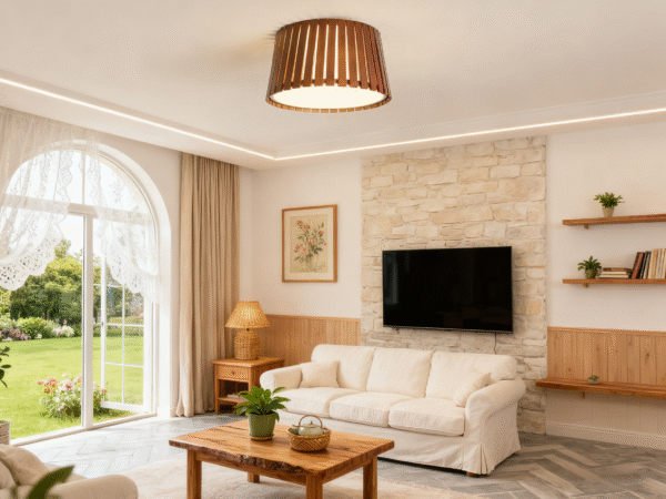 Japanese style pendant lamp, tatami lamp, bamboo lamp. - Image 1