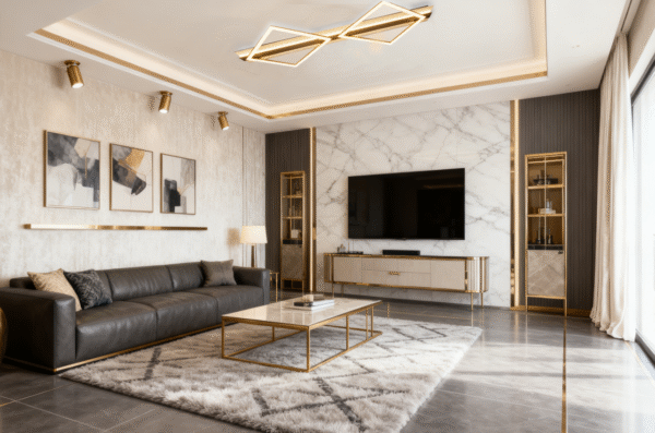 Modern Geometric Ceiling Light - Image 1