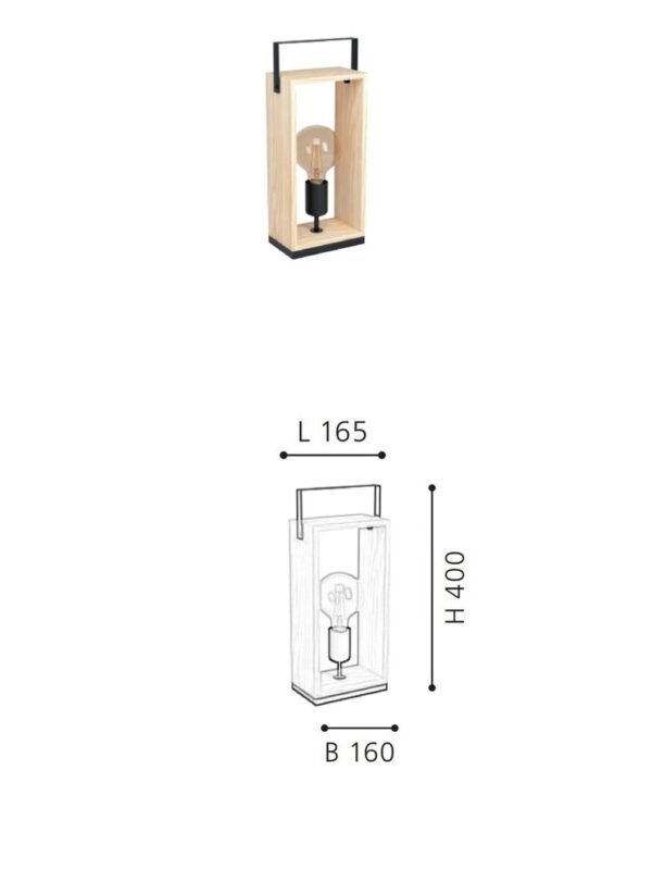 Indoor Art Deco Design Wood Steel  Table Lamp with Bamboo Body E27 Bulb Base for Living Room and Bedroom