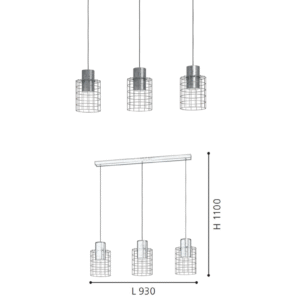Pendant with 3-Lights Vintage Indoor Decoration Chandelier E27 Living Room Lights - Image 2
