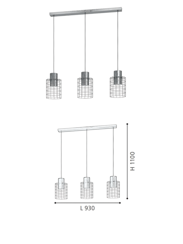 Pendant with 3-Lights Vintage Indoor Decoration Chandelier E27 Living Room Lights