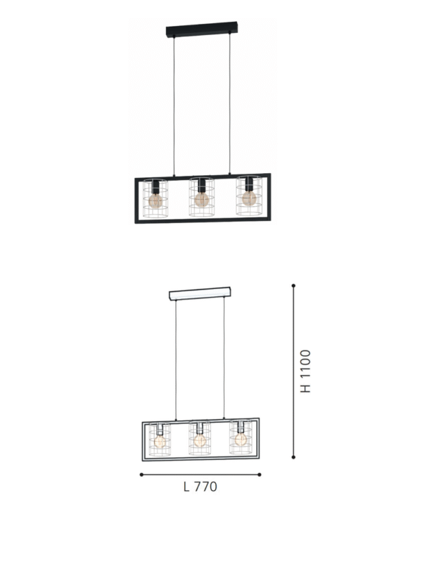 Simple Chandelier With 3-lights American Industrial Retro Chandelier Restaurant Lamp Creative Chandelier Lamp