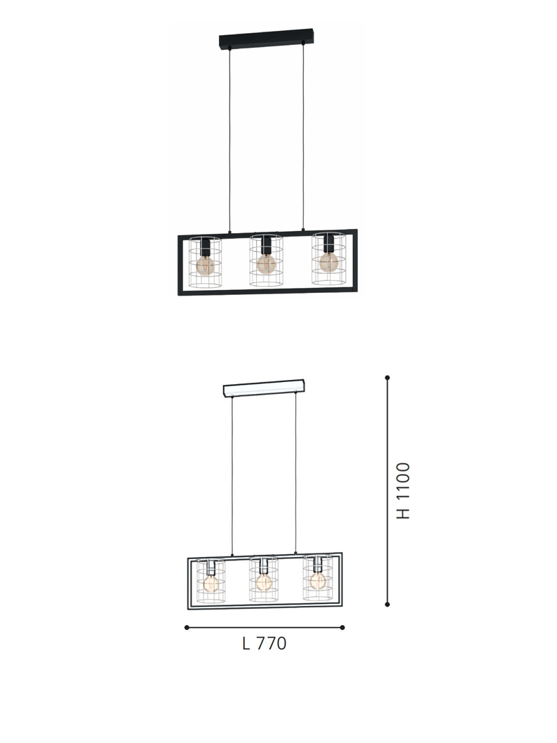 Simple Chandelier With 3-lights American Industrial Retro Chandelier Restaurant Lamp Creative Chandelier Lamp - Image 2