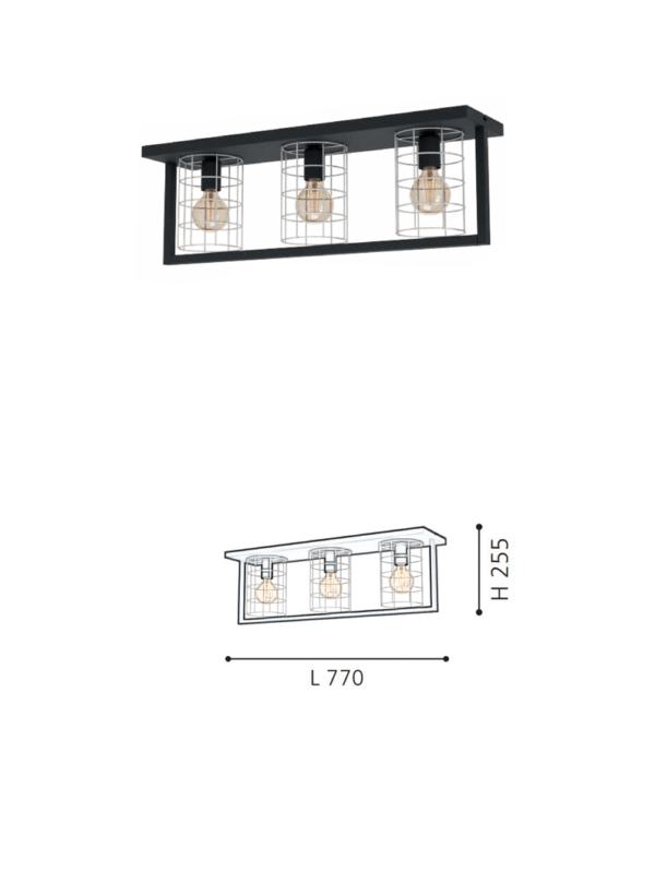 Bedroom Aisle Balcony Ceiling Light With 3 lights