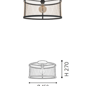 E27 American Style Cage Steel Black Living Room Ceiling Light - Image 2