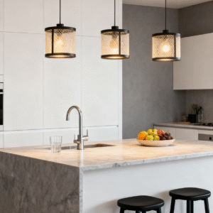 Pendant Lamp with 3 lights for Outdoor Dining Durable Metal Frame for Home Restaurants Hotels Resorts