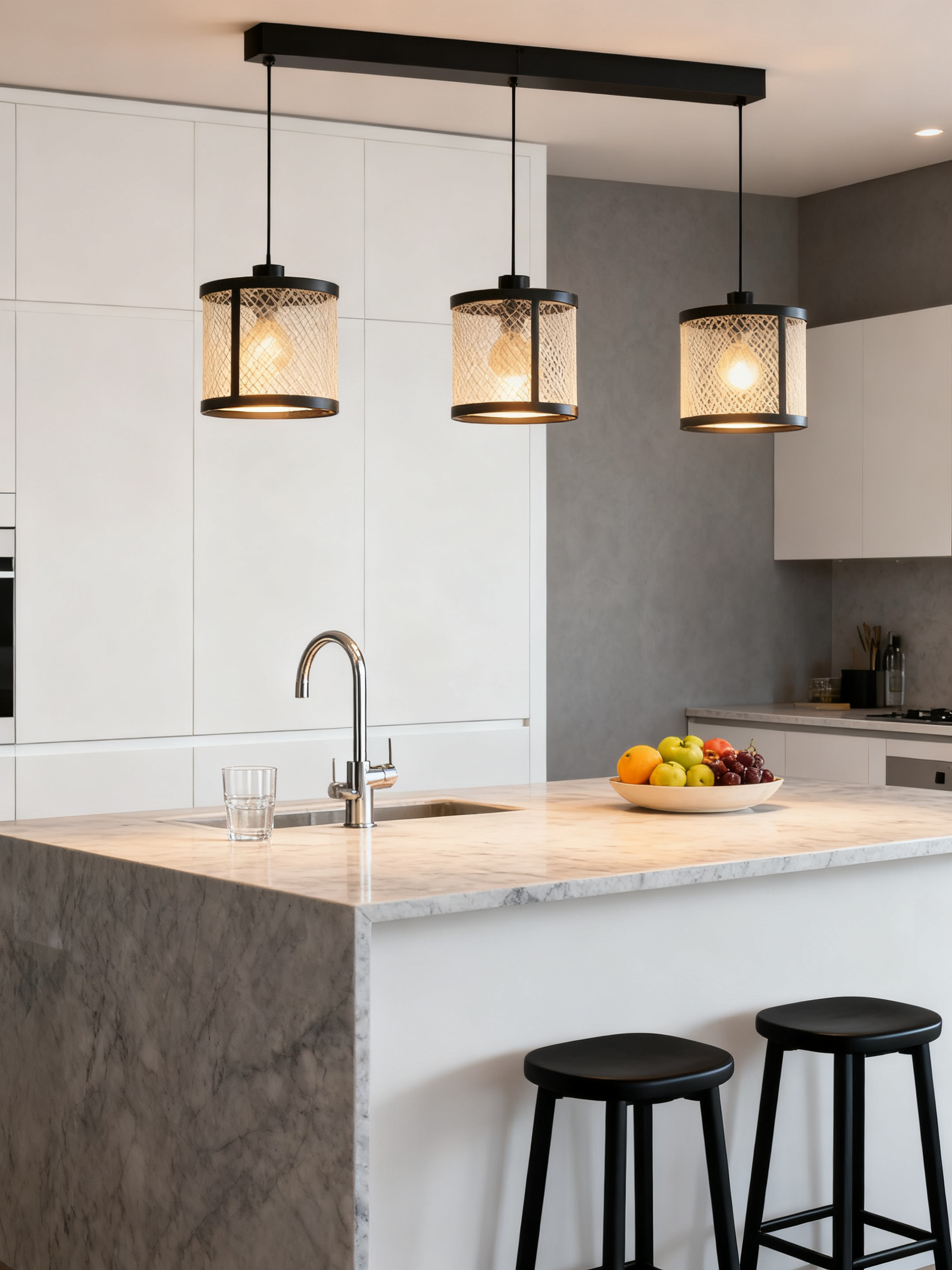 Pendant Lamp with 3 lights for Outdoor Dining Durable Metal Frame for Home Restaurants Hotels Resorts - Image 1