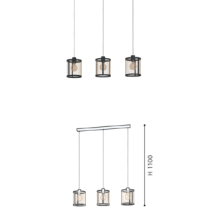 Pendant Lamp with 3 lights for Outdoor Dining Durable Metal Frame for Home Restaurants Hotels Resorts - Image 2