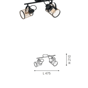 Spot Light With 2 lights Interior Lighting Fixture for Home Restaurant bar Cafe - Image 2