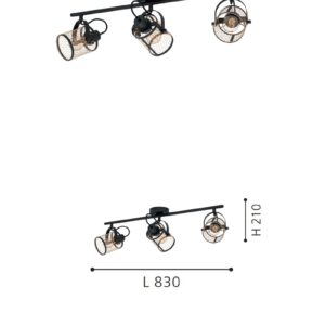 Spot Light With 3 lights Interior Lighting Fixture for Home Restaurant bar Cafe - Image 2
