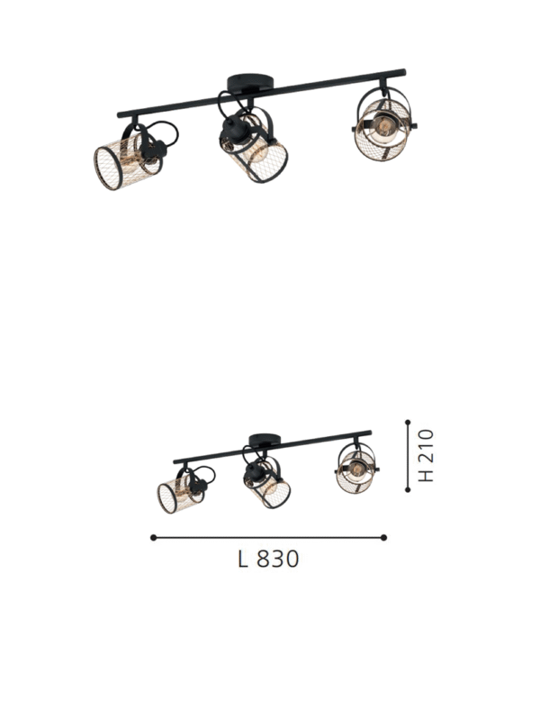 Spot Light With 3 lights Interior Lighting Fixture for Home Restaurant bar Cafe
