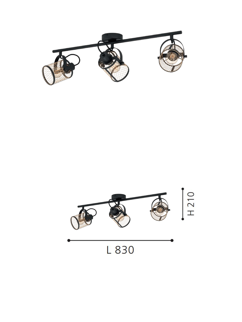 Spot Light With 3 lights Interior Lighting Fixture for Home Restaurant bar Cafe - Image 2