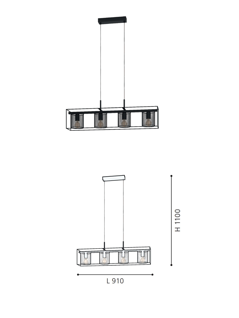 Decorative Pendant wIth 4 lights for bars, restaurants, cafes, internet cafes, corridors, and balconies. - Image 2