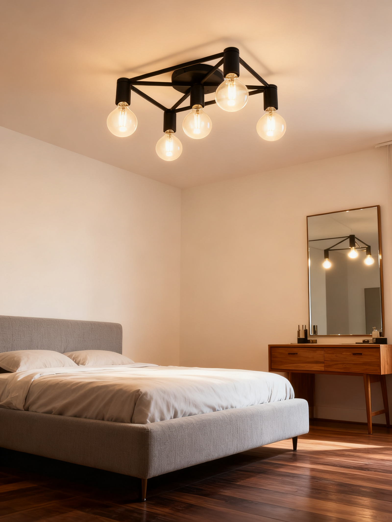 E27 Chandelier Steel Ceiling Lamps With 5 lights Home Living Room Decor Indoor Lighting - Image 1