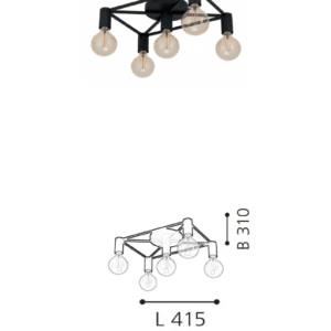 E27 Chandelier Steel Ceiling Lamps With 5 lights Home Living Room Decor Indoor Lighting - Image 2
