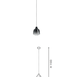 Glass Pendant Light with steel Fixture, Hanging Lamp for Dining Room, Kitchen, Cafe - Image 2