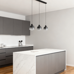 Glass Pendant Light with steel Fixture WIth 3 lights，Hanging Lamp for Dining Room, Kitchen, Cafe