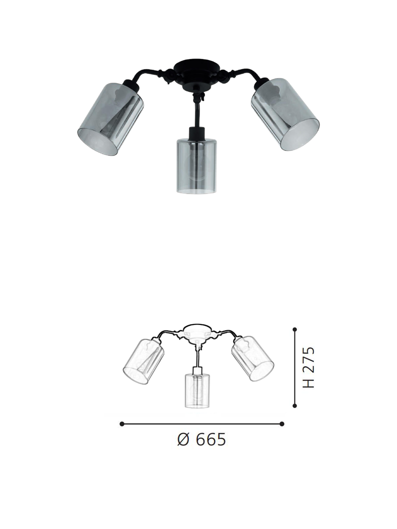 Modern 3-Light Ceiling Lamp - Glass Shade Energy for Entryway, Bathroom - Image 2