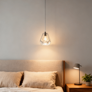 Modern Glass Pendant Light with steel Fixture | Luxury Hanging Lamp for Dining Room, Kitchen, Cafe