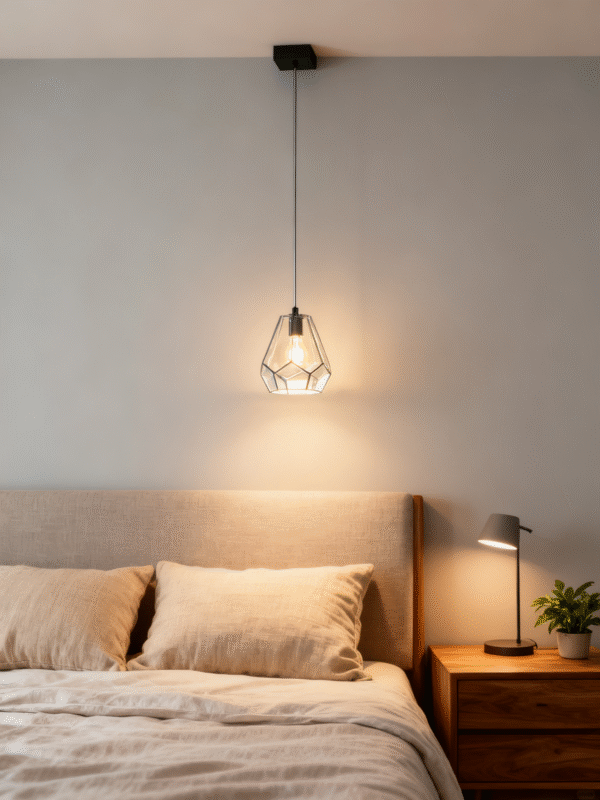 Modern Glass Pendant Light with steel Fixture | Luxury Hanging Lamp for Dining Room, Kitchen, Cafe