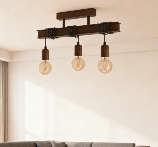 Three-light Hanging Ceiling Lamp Retro Industrial Style Steel Chandelier Home Living Dining Room Primary