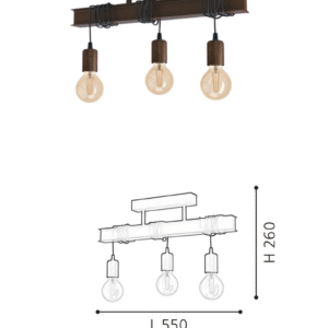 Three-light Hanging Ceiling Lamp Retro Industrial Style Steel Chandelier Home Living Dining Room Primary - Image 2