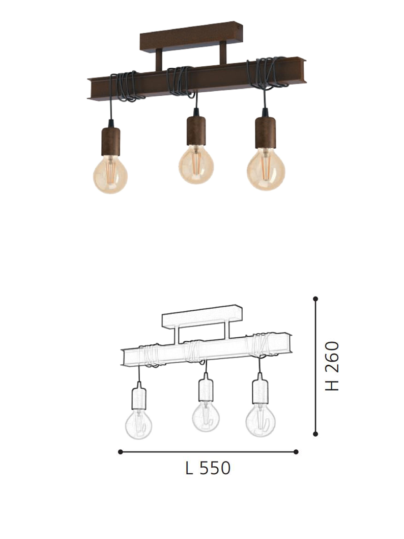 Three-light Hanging Ceiling Lamp Retro Industrial Style Steel Chandelier Home Living Dining Room Primary - Image 2