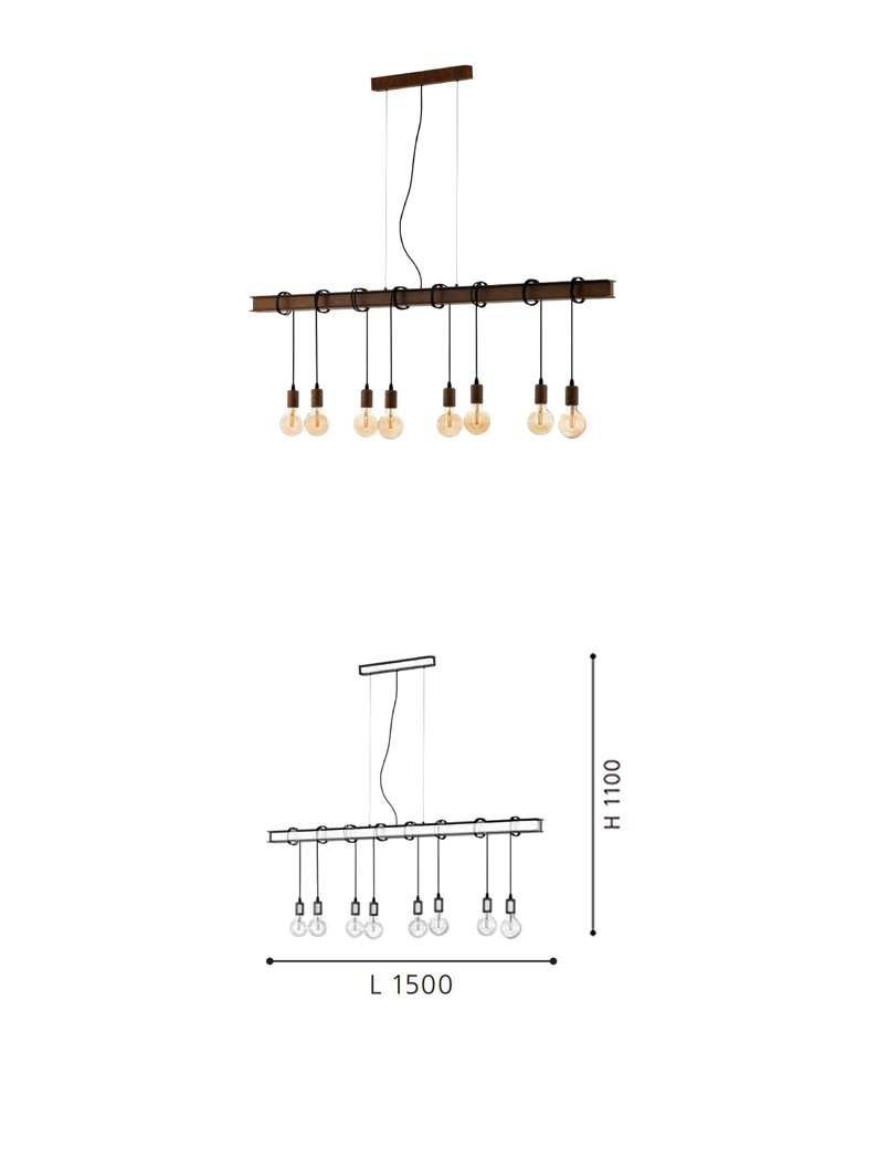 8-Light Hanging Light Steel  Chandelier Lamp for Home Lighting Pendant Lamp for Home - Image 2
