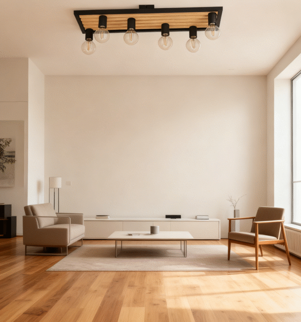 Nordic Wooden Chandelier for Restaurants Pendant Lamp Design with 6-Light Unique Hanging Lighting