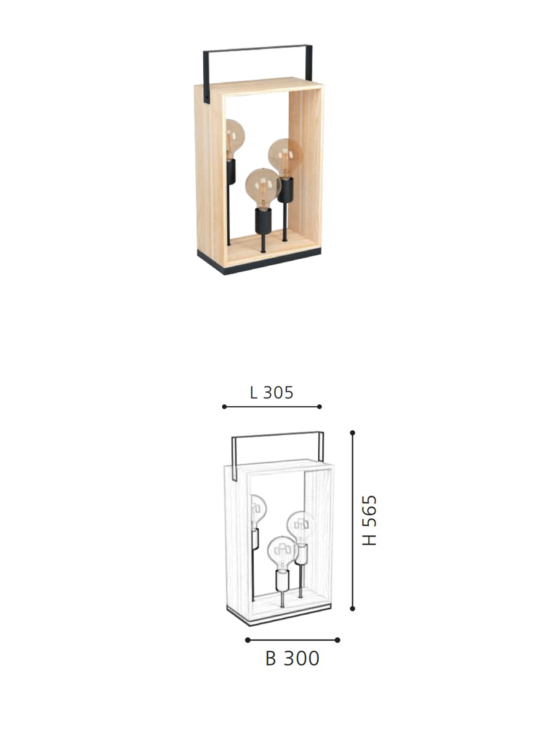 3-Light Table Lamp Simple Design  Standing House Corner Bamboo Body with E27 Base - Image 2