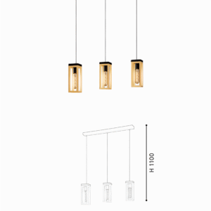 New 3-Light Rectangle Black Steel And Wood Kitchen Island Pendant Long Farmhouse Industrial Chandelier Lamp with E27 Base - Image 2