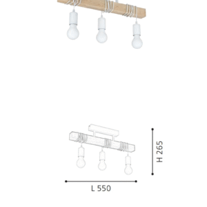 Wooden Ceiling Lamp for Indoor Living Room E27 Base Decorative Lighting - Image 2