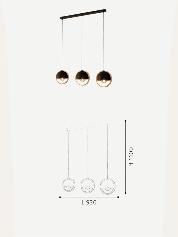 New Restaurant bar Counter E27 Pendant Light with 3-Light for Dining Long bar Pendant Light